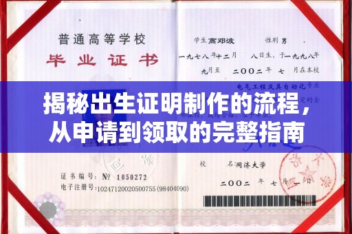 东丰揭秘出生证明制作的流程，从申请到领取的完整指南